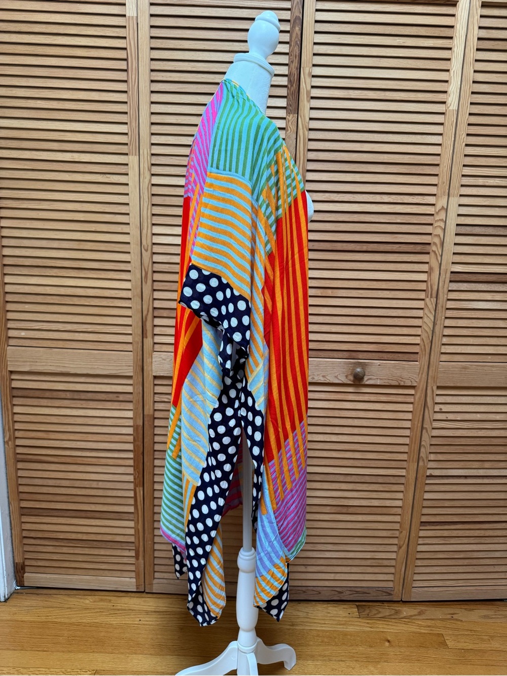 NWT LA Soul Patchwork Mixed Print Kimono Cardigan Open Front Boho Patchwork OS - Picture 6 of 8